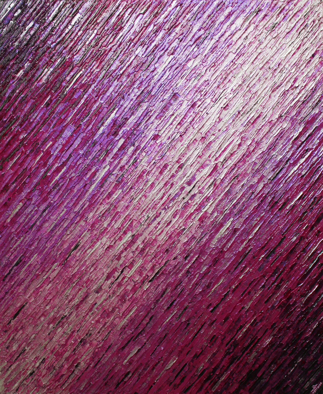 Texture couteau blanc perlée argentée rose iridescente Jonathan Pradillon