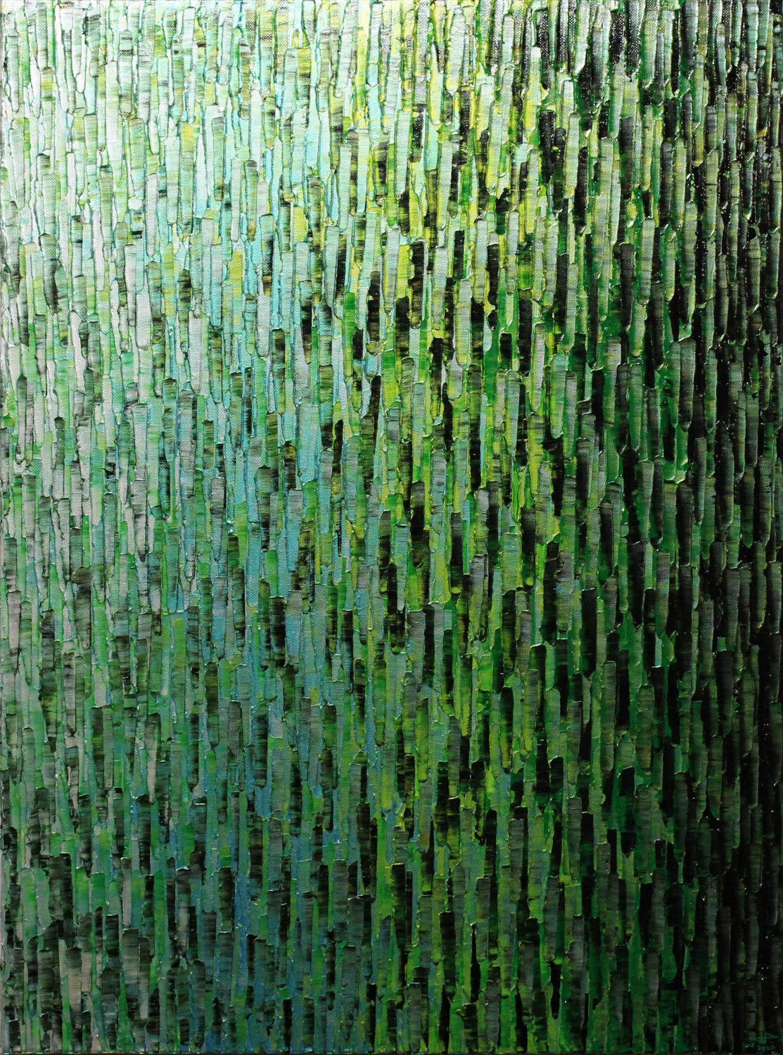 Fondu blanc argenté bleu vert Jonathan Pradillon