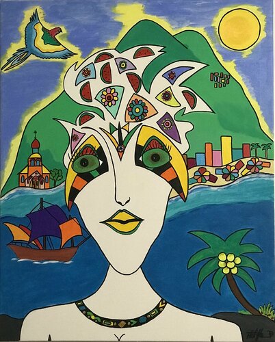 A garota do sol van Philippe Seigle, Schilderij te koop op Singulart