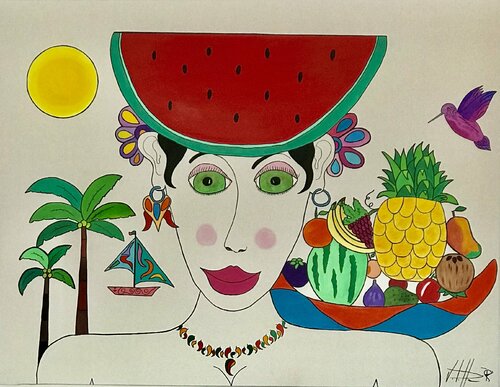 La barque à fruits van Philippe Seigle, Schilderij te koop op Singulart