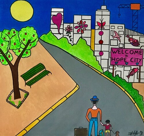 Les migrants van Philippe Seigle, Schilderij te koop op Singulart
