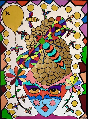 Bee my Queen di Philippe Seigle, Pittura in vendita su Singulart