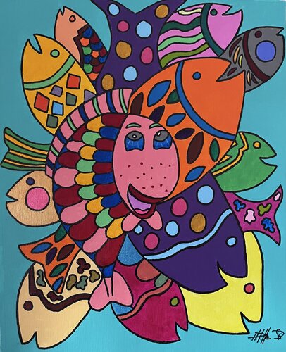 Fishy di Philippe Seigle, Pittura in vendita su Singulart