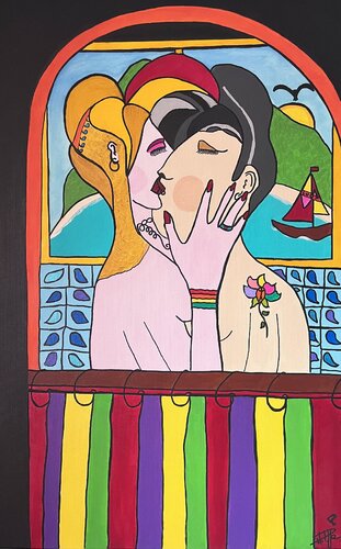 Le baiser by Philippe Seigle, Painting for Sale on Singulart