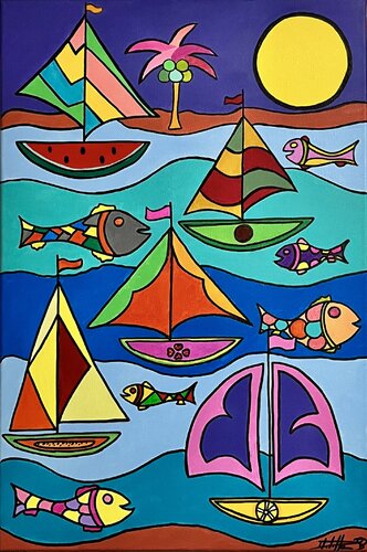 Bateaux-Fruits van Philippe Seigle, Schilderij te koop op Singulart