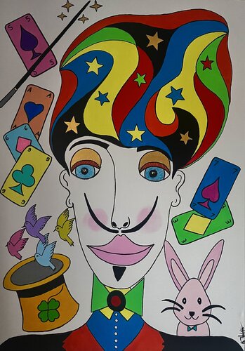 Le magicien par Philippe Seigle, Peinture en vente sur Singulart