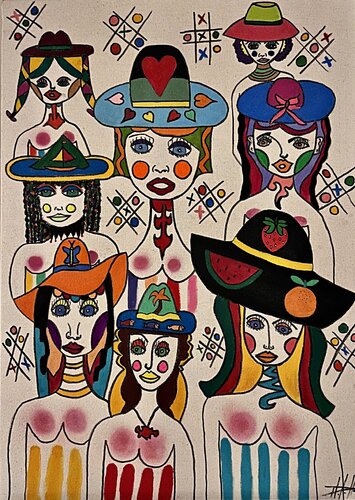 Le cercle des chapeaux magiques von Philippe Seigle, Malerei kaufen auf Singulart