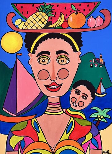 Sob o sol da Bahia di Philippe Seigle, Pittura in vendita su Singulart
