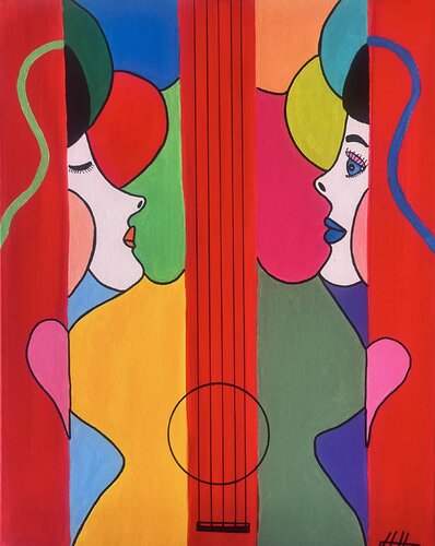 Dialogue sensuel en rouge majeur van Philippe Seigle, Schilderij te koop op Singulart