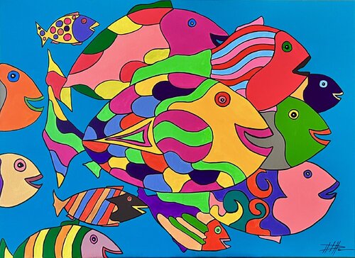 Carnaval sous l’océan von Philippe Seigle, Malerei kaufen auf Singulart