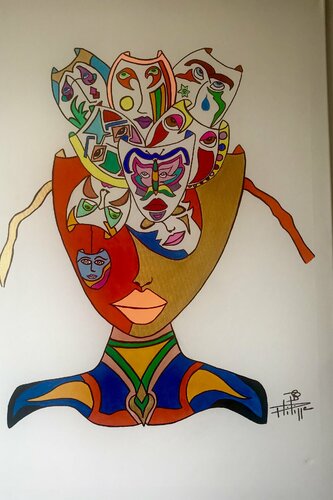 Golden mask di Philippe Seigle, Pittura in vendita su Singulart