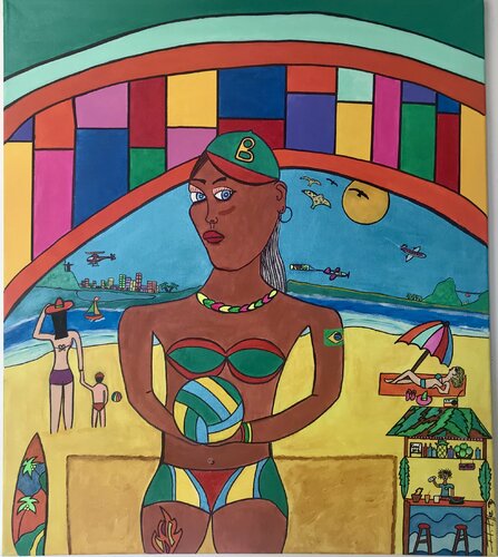 Copa beach van Philippe Seigle, Schilderij te koop op Singulart
