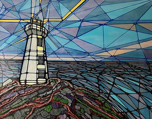 Cape Spear Lighthouse-Newfoundland by David Tomlin, Painting for Sale on Singulart