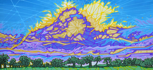 De Rochefort à Surgères à travers les nuages par David Tomlin, Peinture en vente sur Singulart
