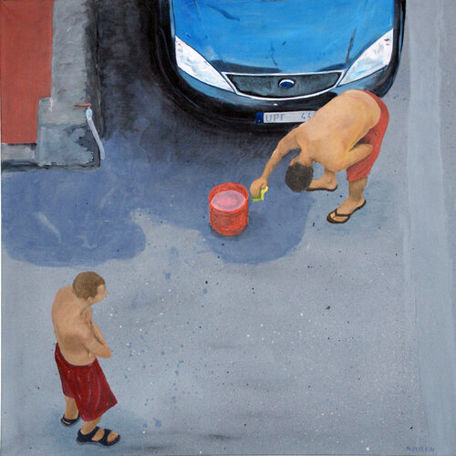 Autowäsche von Ueli Kühni, Malerei kaufen auf Singulart