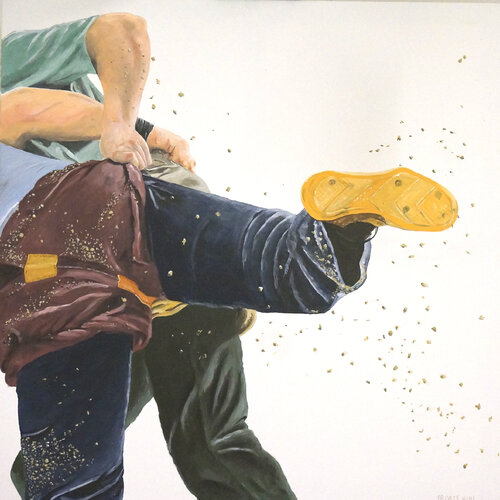 Schwinger 2 (Swiss Wrestling) von Ueli Kühni, Malerei kaufen auf Singulart