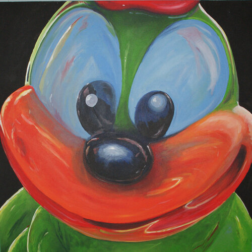 Fiberglas Raupe, Portrait de Ueli Kühni, Pintura a la venta en Singulart