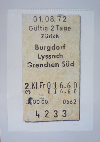Billett SBB 72 von Ueli Kühni, Zeichnungen kaufen auf Singulart