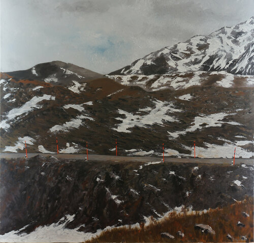 Fels und Schnee 4 di Ueli Kühni, Pittura in vendita su Singulart