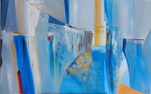 Des ponts pour traverser von LYDIE MASSOU, Malerei kaufen auf Singulart