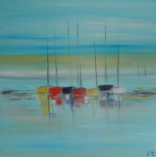 Dans les bleus de mer di LYDIE MASSOU, Pittura in vendita su Singulart