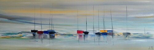 La vie sur l'eau III di LYDIE MASSOU, Pittura in vendita su Singulart