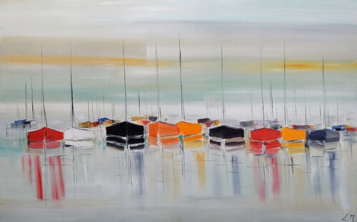 Au fil de l'eau di LYDIE MASSOU, Pittura in vendita su Singulart