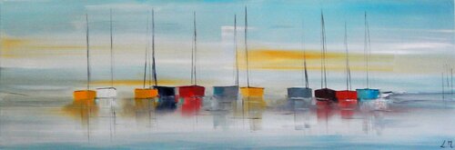 Dans la brume matinale di LYDIE MASSOU, Pittura in vendita su Singulart