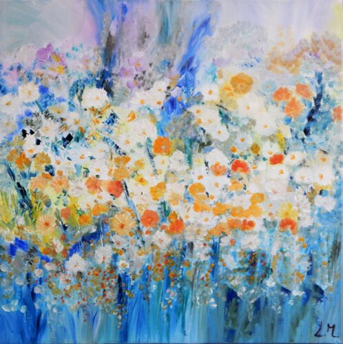 L'été bleu by LYDIE MASSOU, 油畫 for Sale on Singulart