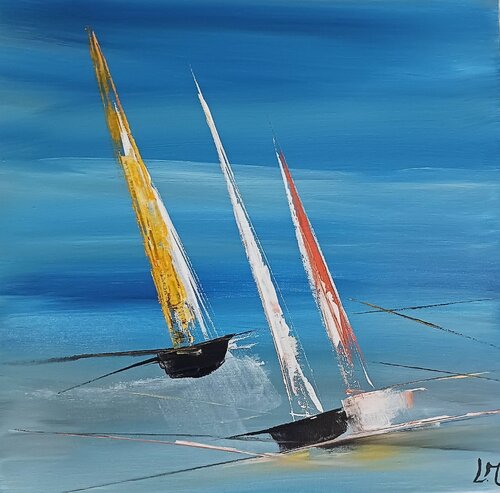 Trois voiles by LYDIE MASSOU, 絵画 for Sale on Singulart