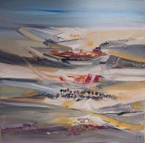 Les plaines suspendues II by LYDIE MASSOU, 油畫 for Sale on Singulart