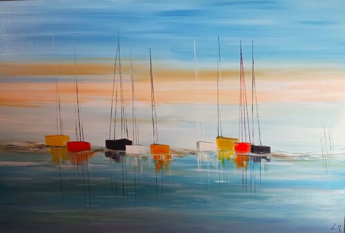 Le charme sur l'eau by LYDIE MASSOU, 油畫 for Sale on Singulart