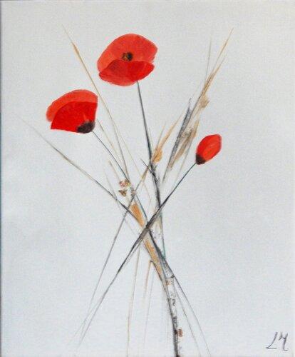 Fleurs sentimentales van LYDIE MASSOU, Schilderij te koop op Singulart