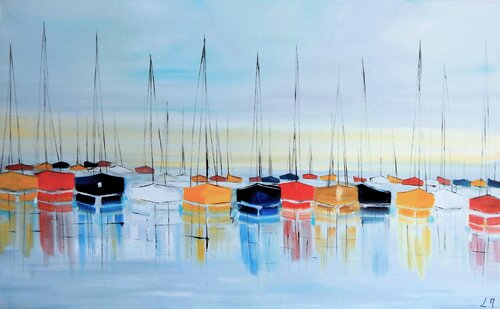 Au fil de l'eau by LYDIE MASSOU, 油畫 for Sale on Singulart