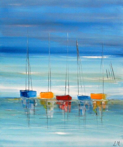 La belle bleue by LYDIE MASSOU, 油畫 for Sale on Singulart