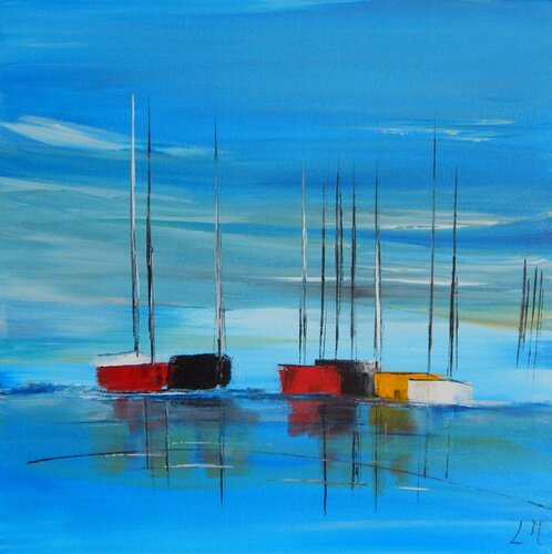 un bleu d'été di LYDIE MASSOU, Pittura in vendita su Singulart
