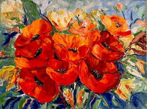 Poppies Galore van Mary Papas, Schilderij te koop op Singulart
