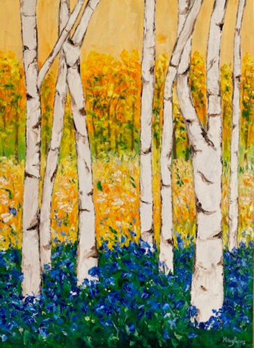 A Splash Of Bluebells de Mary Papas, Pintura a la venta en Singulart