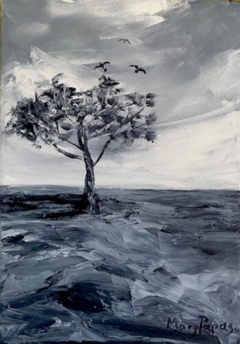 Tree With Birds 1 von Mary Papas, Malerei kaufen auf Singulart