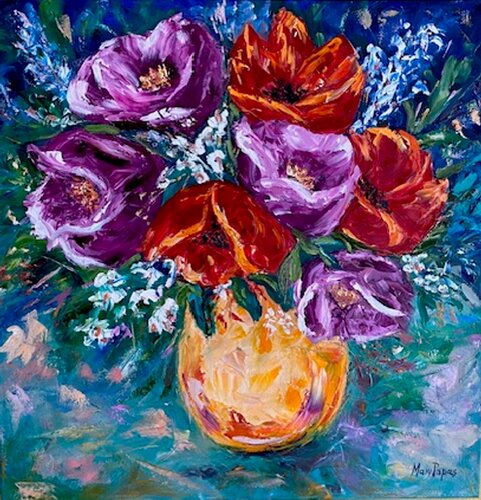 Spring in a Vase van Mary Papas, Schilderij te koop op Singulart