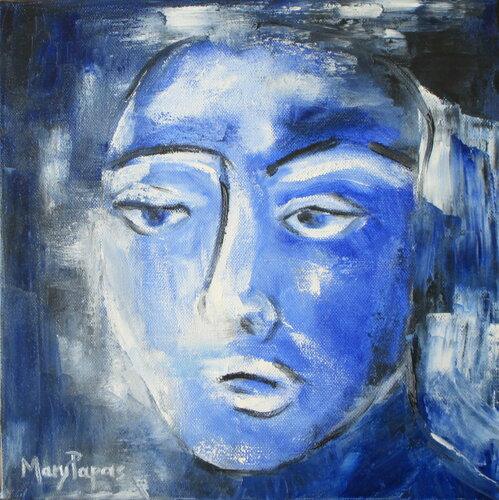 Anonymous Faces - Despair von Mary Papas, Malerei kaufen auf Singulart