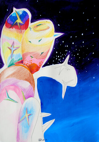 Rainbow and cactus. by Ana Asavei Pietraru, Work on Paper for Sale on Singulart