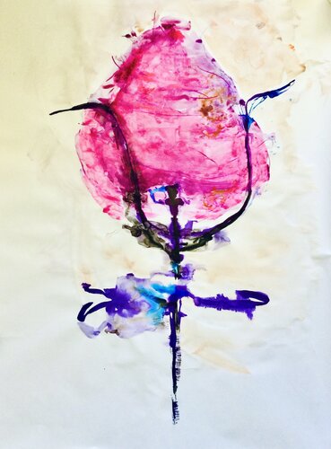 Pink sound  of water. par Ana Asavei Pietraru, Œuvre sur papier en vente sur Singulart