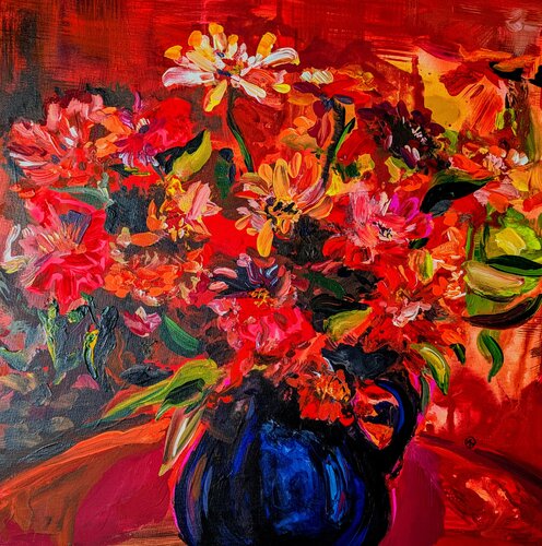 Surrounded in red von Ana Asavei Pietraru, Malerei kaufen auf Singulart