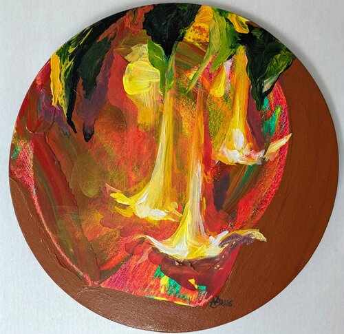 Trumpet flowers. par Ana Asavei Pietraru, Peinture en vente sur Singulart