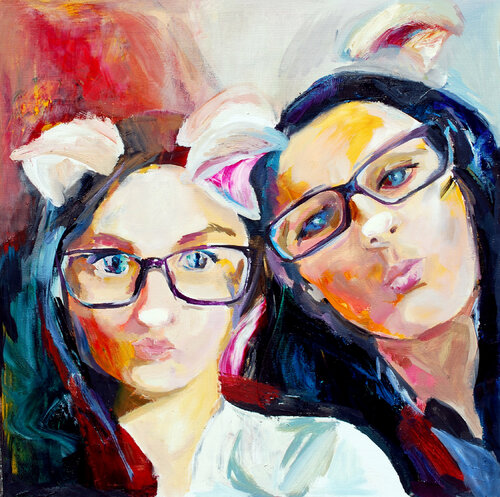 Kisses van Ana Asavei Pietraru, Schilderij te koop op Singulart