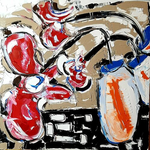 Les fleurs de pavot van Benoit Andre, Schilderij te koop op Singulart