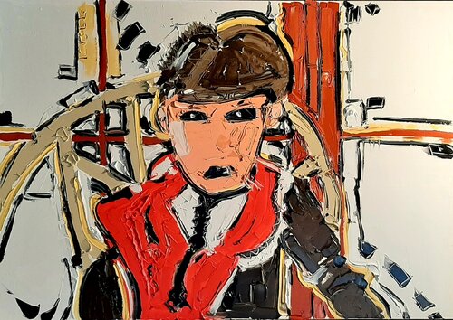 L'écharpe rouge van Benoit Andre, Schilderij te koop op Singulart