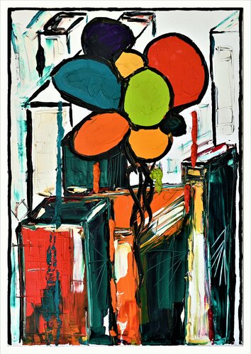 Les ballons van Benoit Andre, Schilderij te koop op Singulart