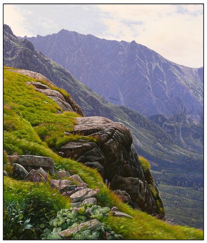 Tatra boulders - in the Mengusovska valley van Emil Mlynárčik, Schilderij te koop op Singulart